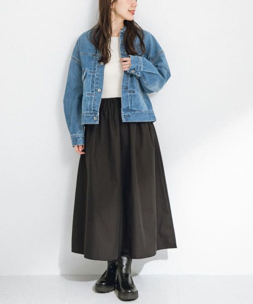 ＊＊Sonny Label / サニーレーベル ワンピース | フレアカフニットドッキングワンピース（OFF×BLK）