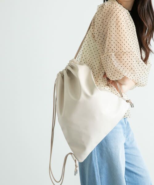 ＊＊Sonny Label / サニーレーベル リュック・バックパック | エンボスロゴナップサック（アイボリー）