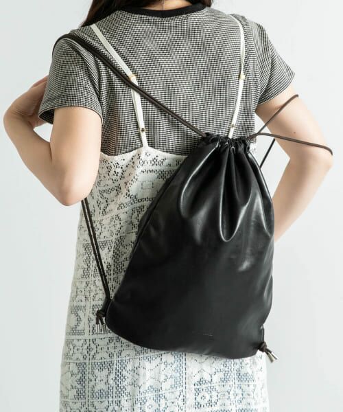 ＊＊Sonny Label / サニーレーベル リュック・バックパック | エンボスロゴナップサック（ブラック）