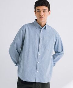 吸水速乾リネン混ロングスリーブシャツ