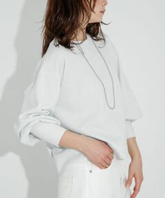 ラメ裏毛パフスリーブプルオーバー