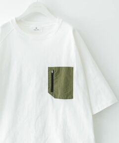 ナイロンポケット切替ハーフスリーブTシャツ