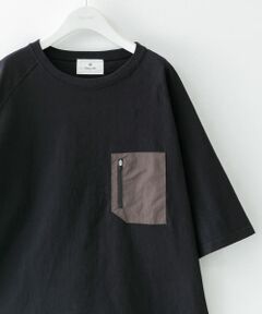 ナイロンポケット切替ハーフスリーブTシャツ