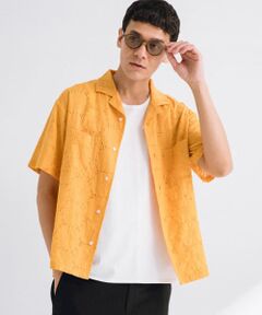 レース刺繍ショートスリーブシャツ