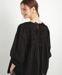 エアリーコットンツイストピンタックブラウス