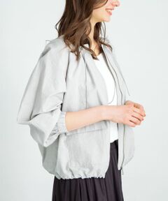 ノーカラーギャザーブルゾン