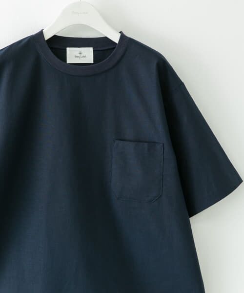 ＊＊Sonny Label / サニーレーベル Tシャツ | 『接触冷感/イージーケア』リネン混ショートスリーブTシャツ（ネイビー）