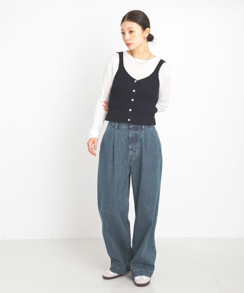 【新品未使用】CREDONA ニットビスチェ ショップニコニコ ShopNikoNiko かぎ編み ニットビスチェ ma