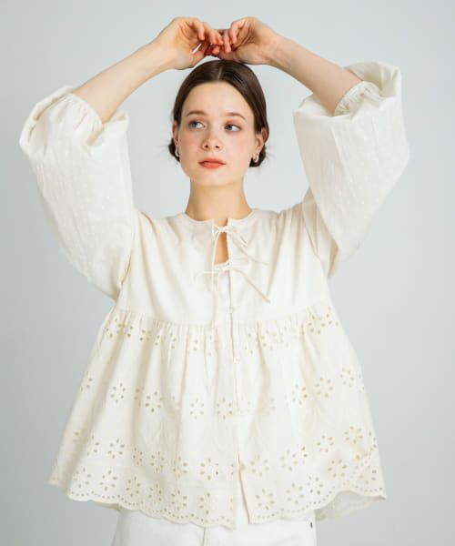 Sonny Label コットンシフリーペプラムガウンブラウス　ブルー　yori Sonny Label｜コットンシフリーペプラムガウンブラウス