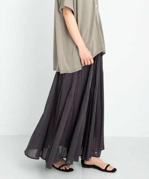 ＊＊Sonny Label / サニーレーベル スカート | エアリーコットンボイルフレアスカート（インクブラック）