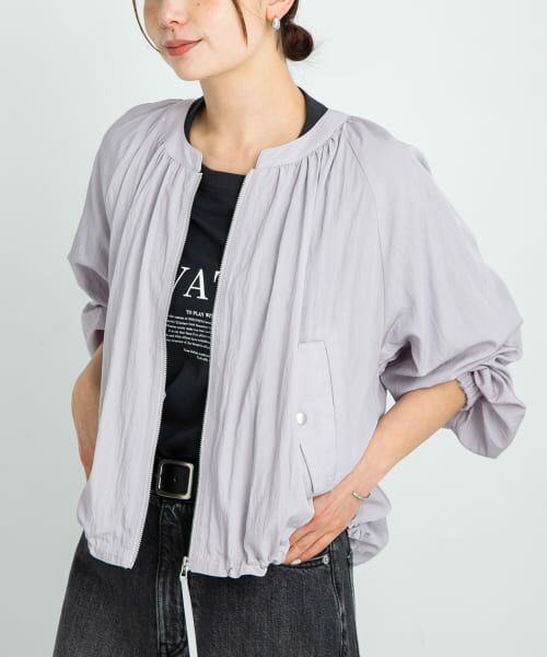 ＊＊Sonny Label / サニーレーベル ブルゾン | ライトシアーノーカラーブルゾン（L.グレー）