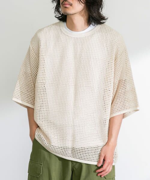 ＊＊Sonny Label / サニーレーベル Tシャツ | ARMY TWILL　Cotton Mesh T-shirts（ECRU）