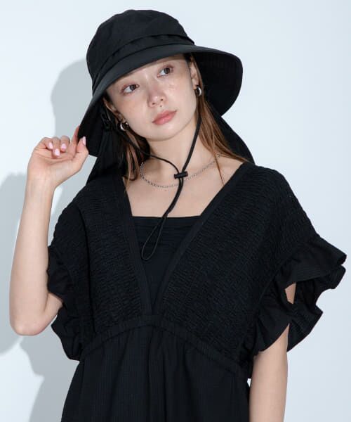 ＊＊Sonny Label / サニーレーベル ハット | UVカットサンシェードバケットハット（ブラック）