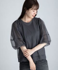 『WEB/一部店舗限定』チュールドットタンクトップドッキングプルオーバー