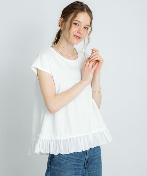 ＊＊Sonny Label / サニーレーベル Tシャツ | フリルヘムカットプルオーバー（オフ）