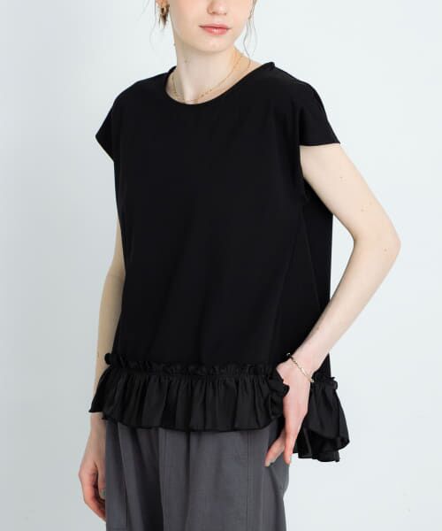 ＊＊Sonny Label / サニーレーベル Tシャツ | フリルヘムカットプルオーバー（ブラック）