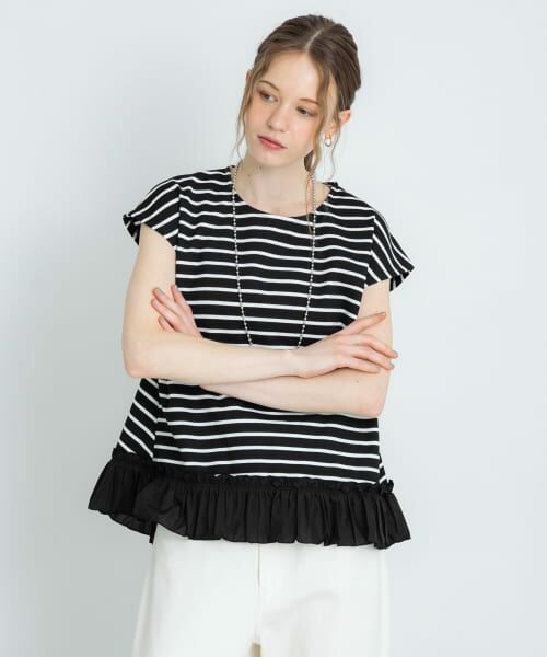 ＊＊Sonny Label / サニーレーベル Tシャツ | フリルヘムカットプルオーバー（ボーダー）