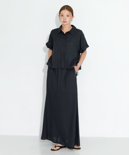 25商品美品 リネンドルマンシャツ F ブラック