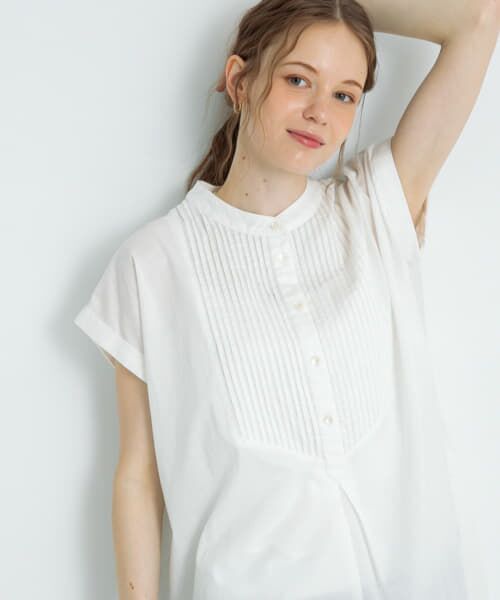 ＊＊Sonny Label / サニーレーベル シャツ・ブラウス | エアリーコットンピンタックドレスシャツ（オフ）