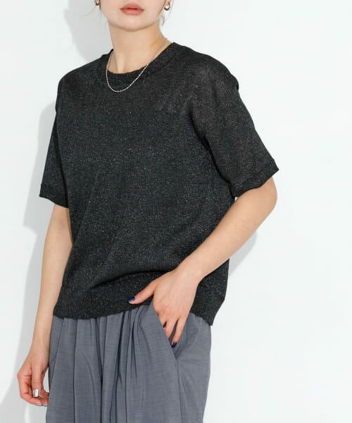 セール】 シアーラメニットTシャツ （ニット・セーター