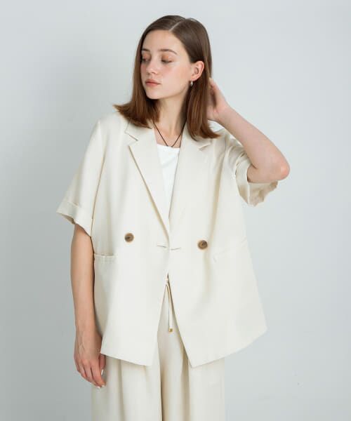 kanatawa LOUNGEDRESS メッシュハーフスリーブジャケット Loungedress ジャケット テーラードジャケット メッシュハーフ