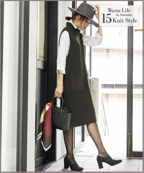 セール P S ウールロングベスト ニットワンピース ロング マキシ丈ワンピース S Size Onward 小さいサイズ エスサイズオンワード ファッション通販 タカシマヤファッションスクエア