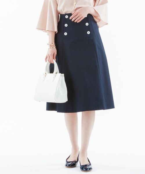 セール 小倉優子さん番組着用 洗える C Lyoギャバストレッチ マリンスカート ミニ ひざ丈スカート S Size Onward 小さいサイズ エスサイズオンワード ファッション通販 タカシマヤファッションスクエア