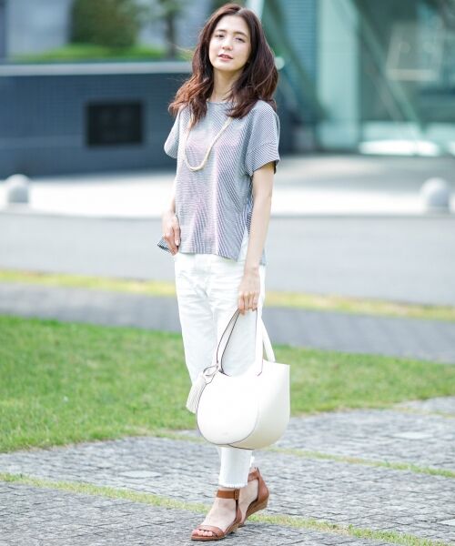 セール 17夏のweb限定カラーあり シアサッカーストライプ カットソー Tシャツ S Size Onward 小さいサイズ エスサイズオンワード ファッション通販 タカシマヤファッションスクエア