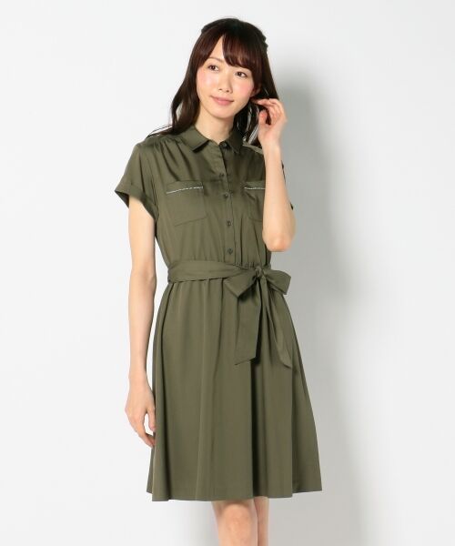 シャツ/ブラウス(長袖/七分)Half Sleeve Mini Shirt One-piece