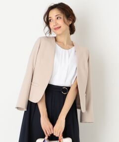 S size ONWARD(小さいサイズ) / エスサイズオンワード ノーカラージャケット | 【2SET・高機能性】フェミニンカラーレス ジャケット セット