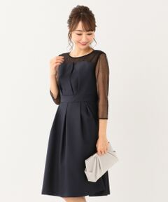 S size ONWARD(小さいサイズ) / エスサイズオンワード ドレス | 【洗える】ビスチェ風ドットチュール ドレス