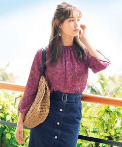 S size ONWARD(小さいサイズ) / エスサイズオンワード トップス | 【2WAY】Deveauxフラワープリント ブラウス