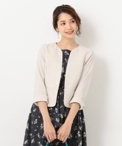 S size ONWARD(小さいサイズ) / エスサイズオンワード ノーカラージャケット | 【洗える】ノーカラーライト ジャケット