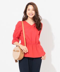 S size ONWARD(小さいサイズ) / エスサイズオンワード トップス | 【洗える】サマーエンブロイダリーローン6分丈 ブラウス