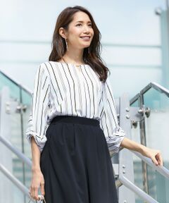 S size ONWARD(小さいサイズ) / エスサイズオンワード Tシャツ | 【UVケア・接触冷感・消臭効果】エアリードレープスムース7分丈 カットソー