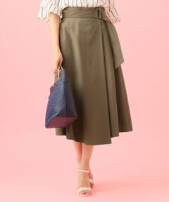 S size ONWARD(小さいサイズ) / エスサイズオンワード ミニ・ひざ丈スカート | 【洗える】ベルテッドラップフレア スカート