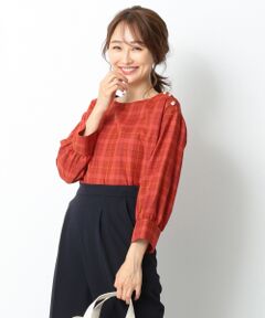 S size ONWARD(小さいサイズ) / エスサイズオンワード トップス | 【洗える】オータムチェック ブラウス