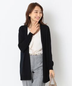 S size ONWARD(小さいサイズ) / エスサイズオンワード カーディガン・ボレロ | 【洗える】バックプリーツコンビ カーディガン