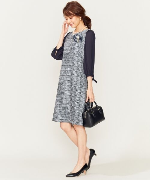 セットアップ対応 ラメループモールツイード ワンピース ミニ丈 ひざ丈ワンピース S Size Onward 小さいサイズ エスサイズオンワード ファッション通販 タカシマヤファッションスクエア
