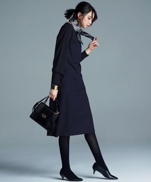 セール マガジン掲載 リブコンビスムース ニットワンピース 検索番号h58 ロング マキシ丈ワンピース S Size Onward 小さいサイズ エスサイズオンワード ファッション通販 タカシマヤファッションスクエア