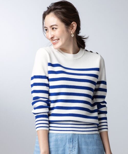 セール 洗える Woacマリンボーダーニット ニット セーター S Size Onward 小さいサイズ エスサイズオンワード ファッション通販 タカシマヤファッションスクエア