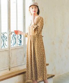 S size ONWARD(小さいサイズ) / エスサイズオンワード ミニ丈・ひざ丈ワンピース | 【洗える】フラワードットプリント ワンピース