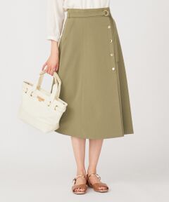 S size ONWARD(小さいサイズ) / エスサイズオンワード ミニ・ひざ丈スカート | 【洗える】サイドボタンフレア スカート