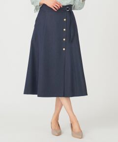 S size ONWARD(小さいサイズ) / エスサイズオンワード ミニ・ひざ丈スカート | 【洗える】サイドボタンフレア スカート