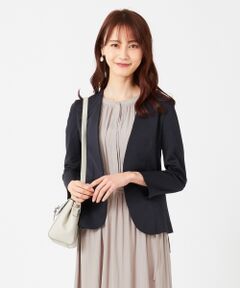 S size ONWARD(小さいサイズ) / エスサイズオンワード ノーカラージャケット | 【道重さゆみさん着用】ノーカラーエアリーポンチ ジャケット