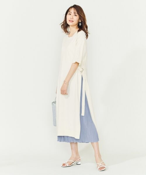 セール 洗える H Tcotton スリットワンピース ロング マキシ丈ワンピース S Size Onward 小さいサイズ エスサイズオンワード ファッション通販 タカシマヤファッションスクエア