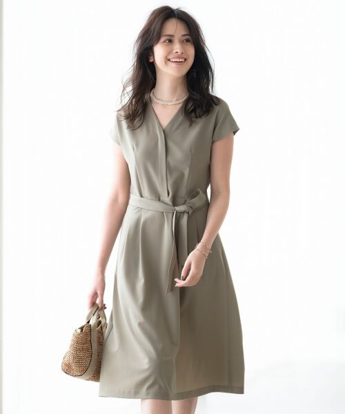 セール 洗える 2wayストレッチツイル ウエストリボン ワンピース ミニ丈 ひざ丈ワンピース S Size Onward 小さいサイズ エスサイズオンワード ファッション通販 タカシマヤファッションスクエア