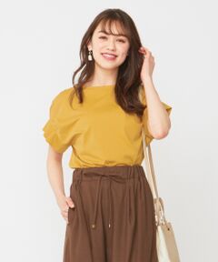 【おうち時間に】Rich cottonスムース タックスリーブ Tシャツ