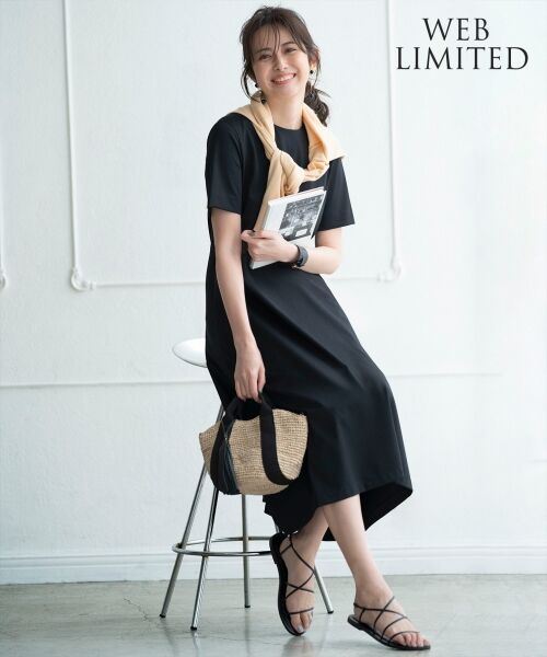 セール Web限定 Albini Jersey バックボタン ウエスト切り替え ワンピース ミニ丈 ひざ丈ワンピース S Size Onward 小さいサイズ エスサイズオンワード ファッション通販 タカシマヤファッションスクエア