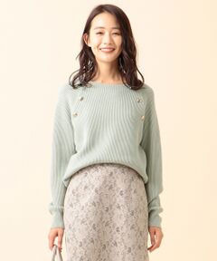 S size ONWARD(小さいサイズ) / エスサイズオンワード ニット・セーター | 【洗える】ミドルゲージボタンポイント ニット